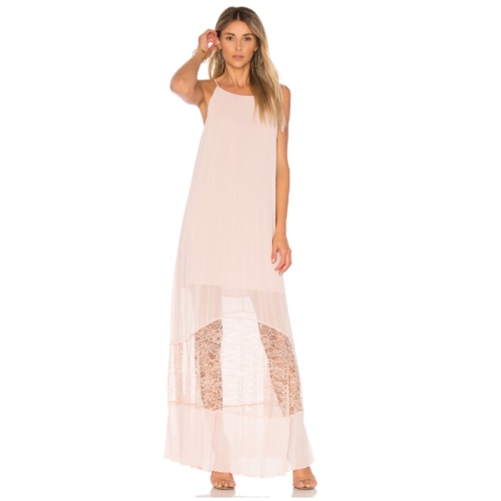 NWOT 🏷🌹🥂 BCBG Pleated Smoke Rose Maxi Dress | M